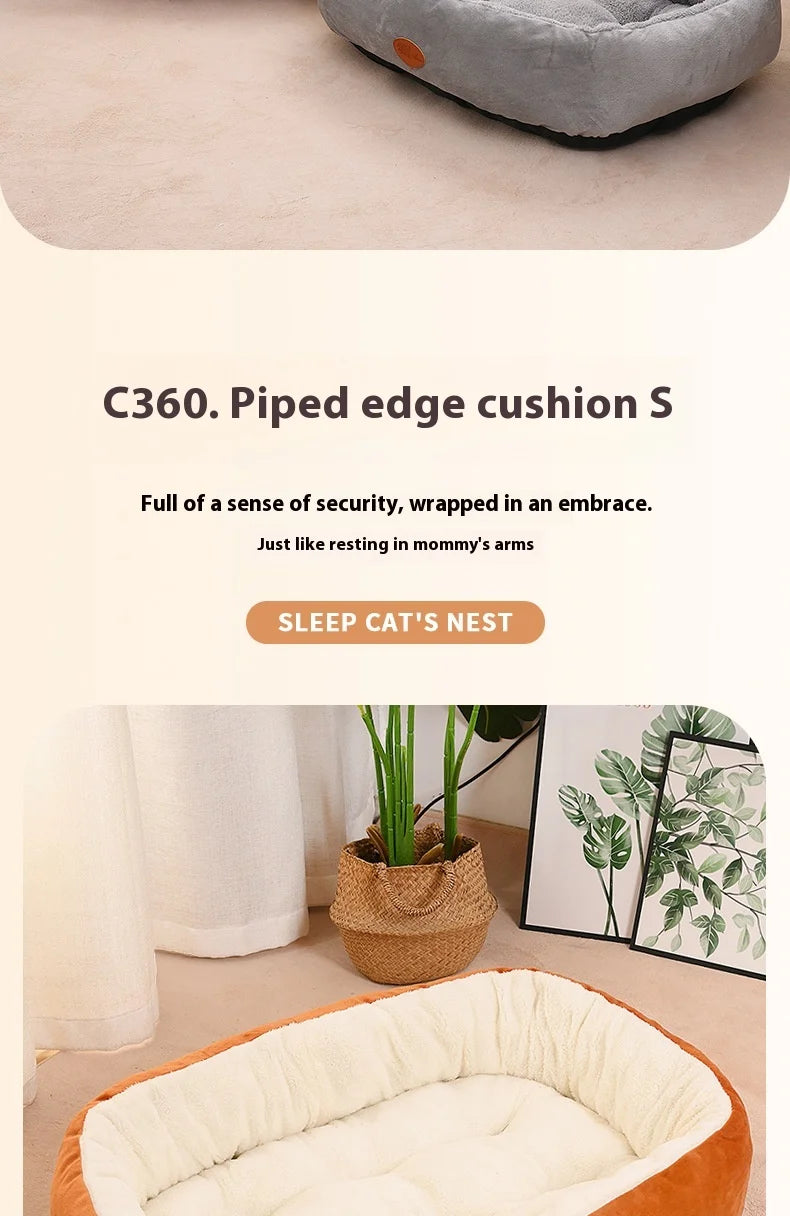 House Winter Warm Thickened Oval House All-Season Pet House Winter Small Dog House