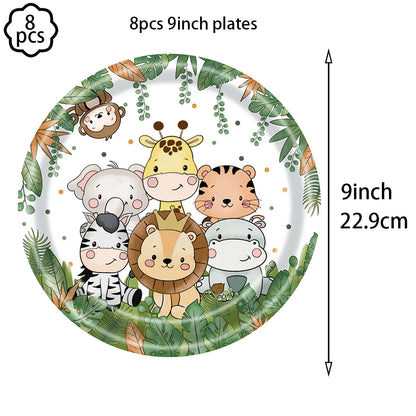 Jungle party Banner Garland Hanging swirls decor Jungle Wild One Birthday decor Safari Jungle Animals Birthday Party Decoration