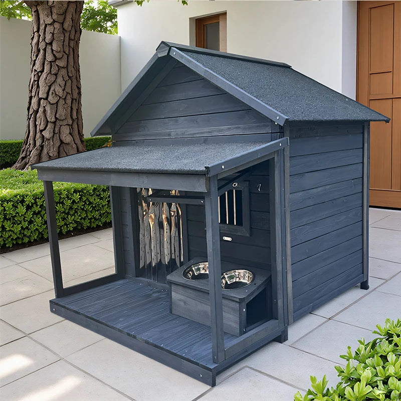 Outdoor dog cage doghouse Solid wood sun protection Rain protection dog kennel doghouse Large medium-sized dog Golden