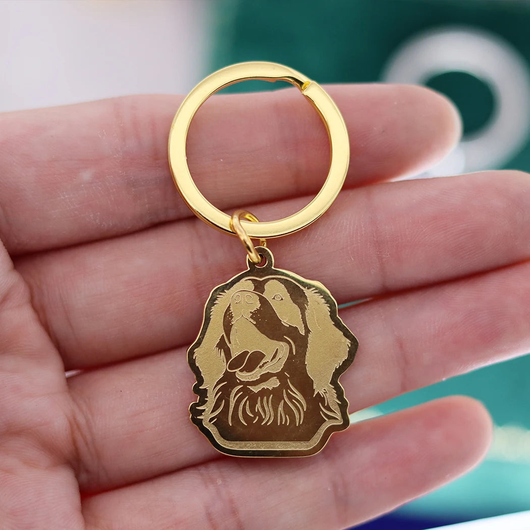 Stainless Steel Charms French Bulldog Dog Men's Trendy Punk Keychain for Women Men Jewelry Kids Gifts Key Bag Deco Accessories