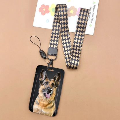 Cat and dog pattern Bank Credit ID Card Student Bus Card Holders Storage Protective Shell Pendant