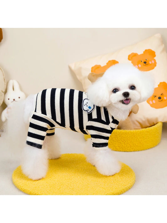 Pure-Cotton Dog Clothes Boy&Girl Dog Pajamas For Small Medium Dogs Puppy Kitten Jumpsuit Pijamas Chiwawa Yorkie 4 Legs Flexible