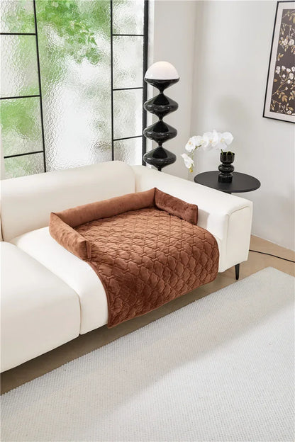 Velvet Pet Sofa Mat Warm Pet Blanket for Medium Large Dog Couch Bed Cushion with Pillow Cats Pad House Pet Supplies Accessories