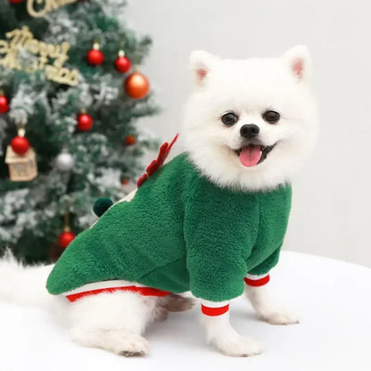 the YULEPAW WINTER COAT - Dog Christmas Clothes, Winter Warm Pet Clothes for Small/Medium Dogs, Elk Santa Claus Dog/Cats Coat Hoodies, Christmas Dogs Costume