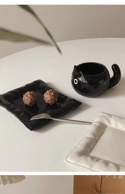 Cute Ceramic Cup Creative Siamese Cat Shaped Mug Coffee Cups Office Milk Cup Household Drinking Utensil Funny Birthday Gift