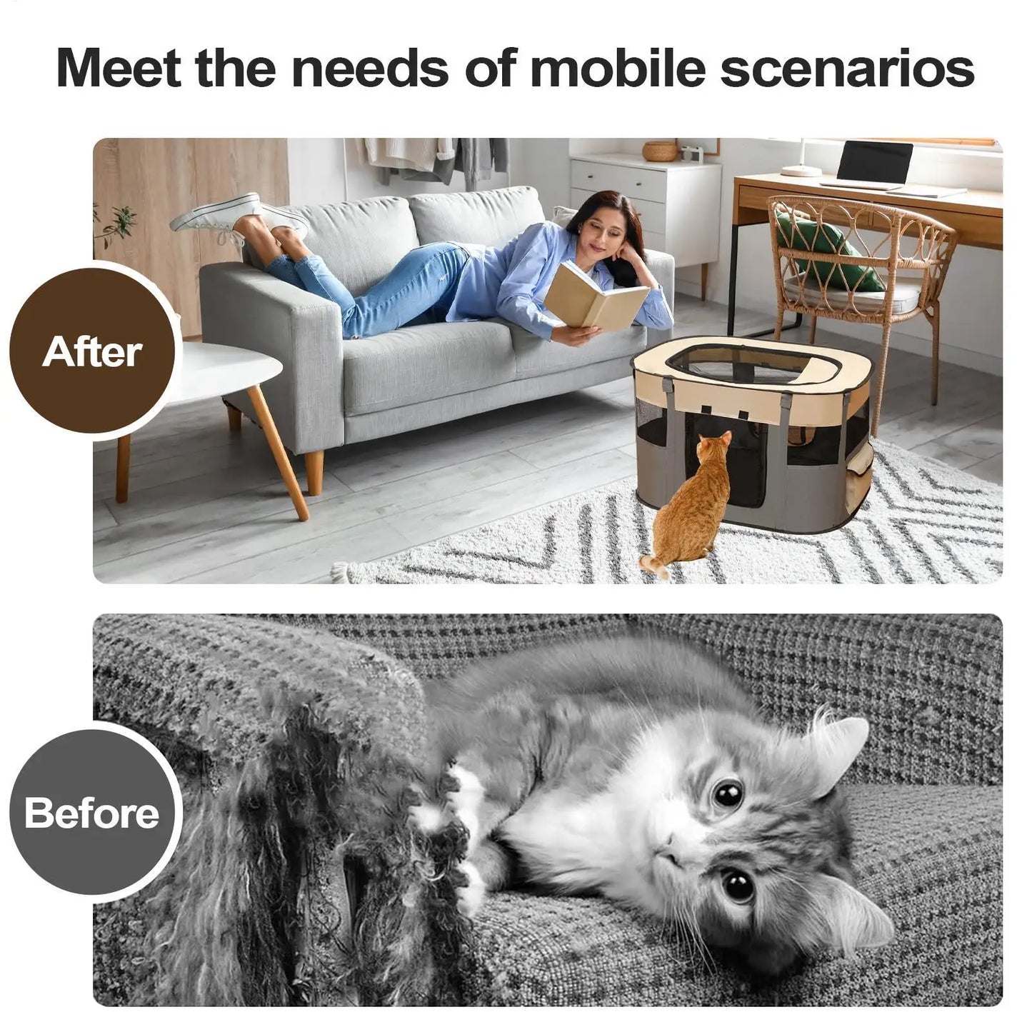 the MESH CARRIER - Pet Fence Dog Enclosure, Foldable Puppy Playpen, Portable Pet Tent, Large Enclosure Summer Pet Tent for Outdoor/Indoor