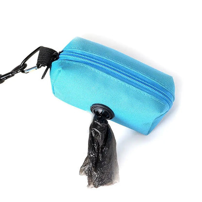 Dog Poop Bag Holder For Leash Doggie Waste Bag Dispenser Fabric Puppy Potty Carrier Small Doggy Zipper Pouch With Carabiner Clip
