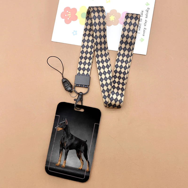 Cat and dog pattern Bank Credit ID Card Student Bus Card Holders Storage Protective Shell Pendant