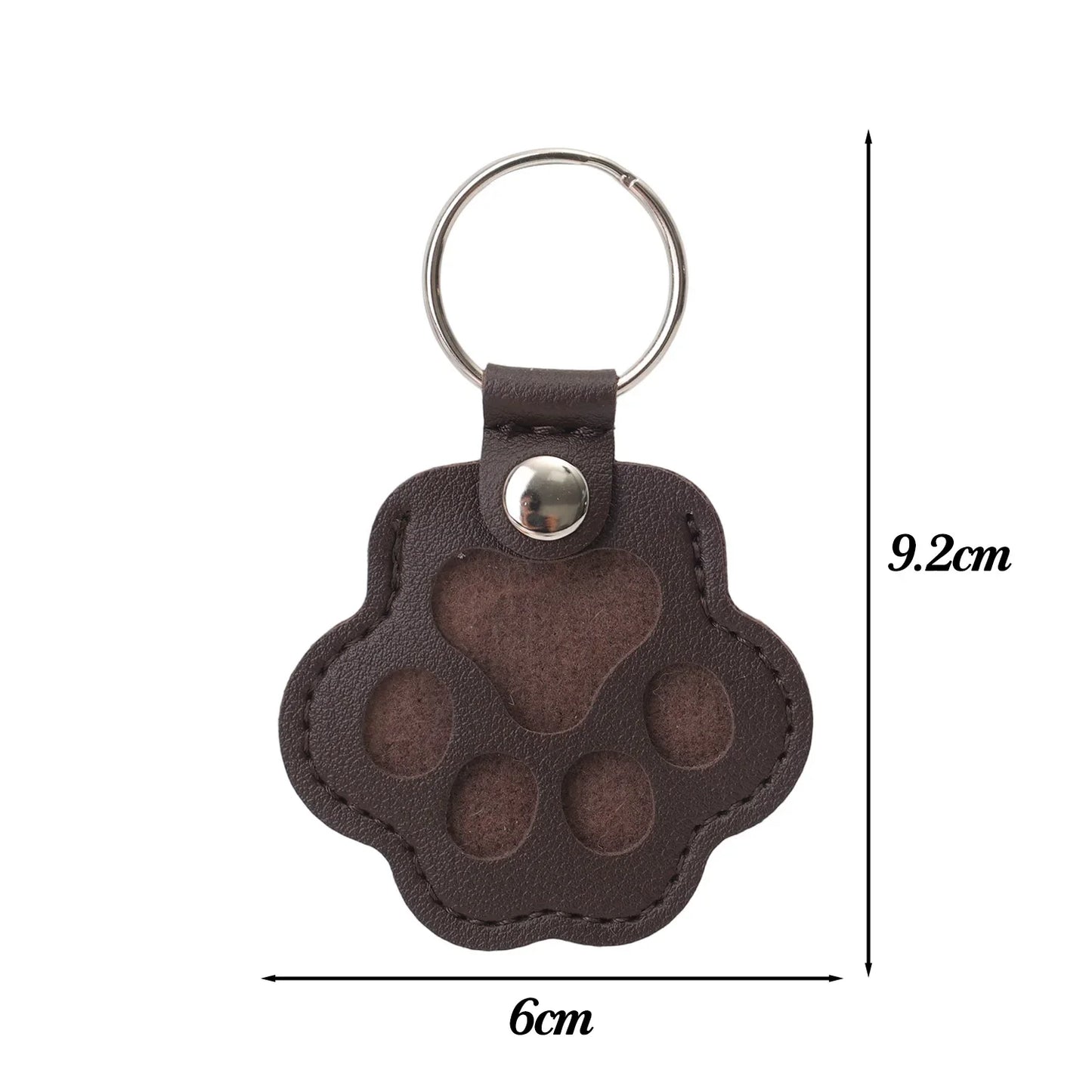 Pet Hair Memorial Keychain PU Leather Keepsake Locket for Cat Dog Fur Collection Memorial Keyring Gifts Decoration Accessories