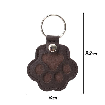 Pet Hair Memorial Keychain PU Leather Keepsake Locket for Cat Dog Fur Collection Memorial Keyring Gifts Decoration Accessories