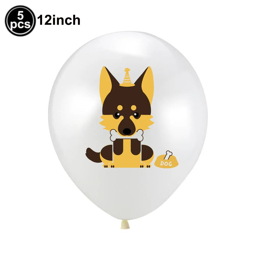 Dog Puppy Theme Party Tableware Color Paw Print Paper Cups Plates Banner 1st-3th Dog Birthday Party Baby Shower Decor