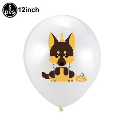 Dog Puppy Theme Party Tableware Color Paw Print Paper Cups Plates Banner 1st-3th Dog Birthday Party Baby Shower Decor