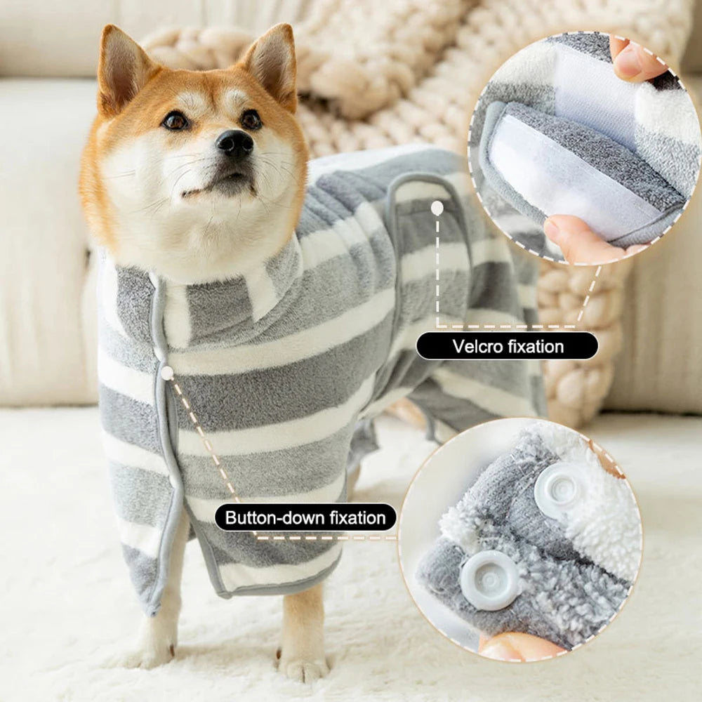 1PC Dog Bathrobe Oversized Thick-Added Absorbent Quick Drying Golden Shiba Cat Bath Towel Towel Used After Bath