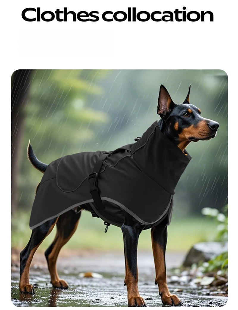 the HYDROHOUND WEATHER GUARD - Large Dog Pet Windbreaker, Dog Raincoat, Pet Storm Coat, Waterproof/Outdoor, Pet Outdoor Waterproof Clothes, Pets Raincoat Accessories