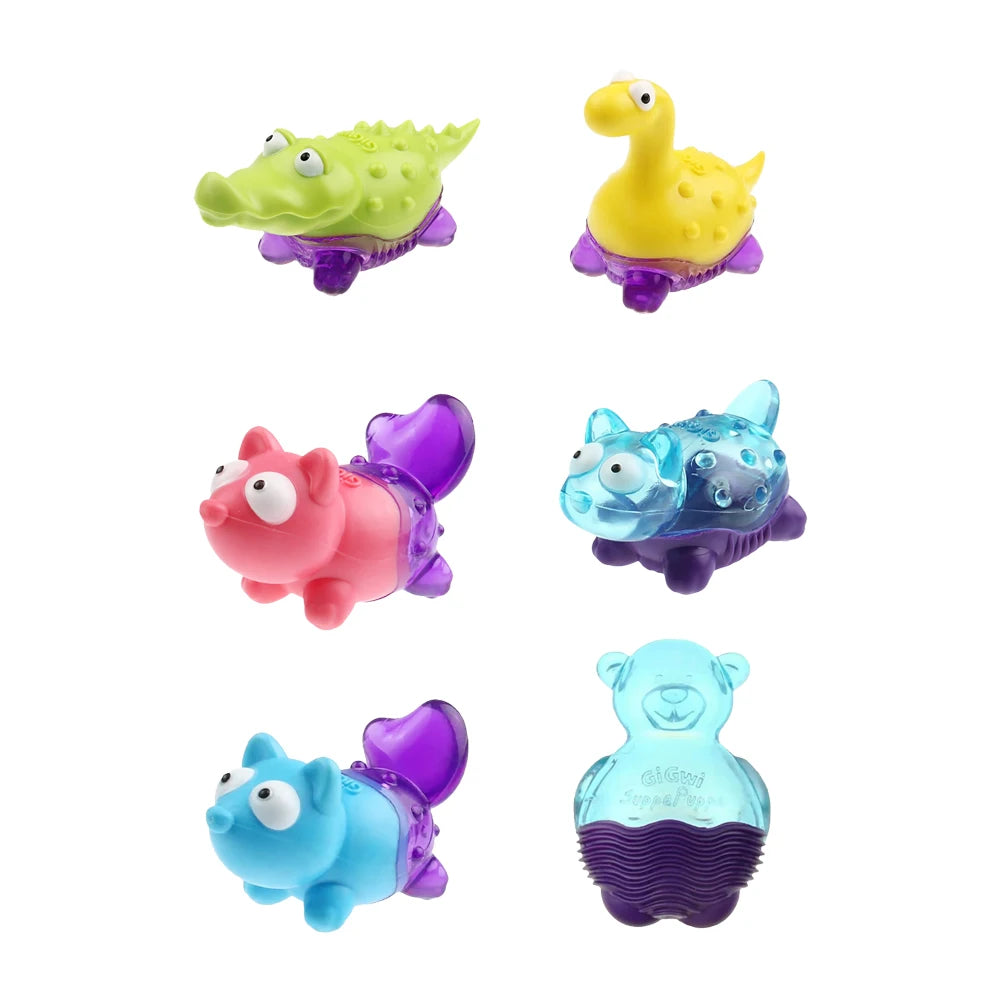 GIGWI Suppa Puppa Series Q Pet Toys Kitten Crocodile Fox Raccoon for Puppy Molar Sounding Toys Bite Resistance Dog Accessories