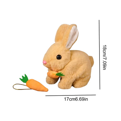 New Simulation Electric Rabbit Pet Toys Cute Electric Rabbit Interactive Toys Gift for Toddlers Birthday Plush Carrot Bunny Toys