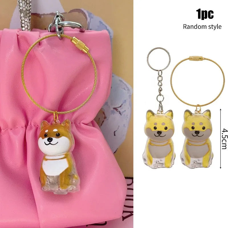 Dog Hair Storage Pendant Keychain Transparent Pet Fur Keepsake Capsule DIY Decoration Memorial Gifts for Pet Lovers Home Display