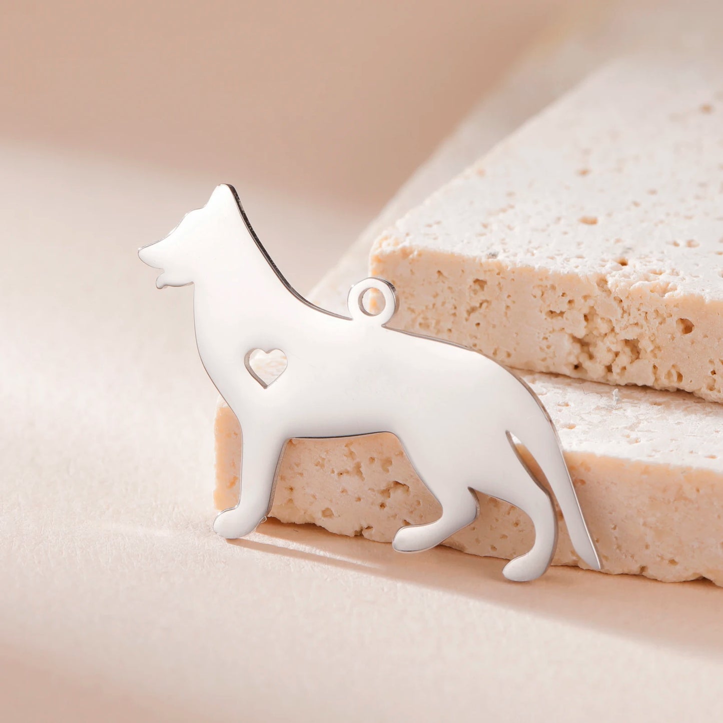 5 pieces/batch Cute Sausage Dog Wolf Pendant Stainless Steel DIY Earrings Bracelet Jewelry Fashion Jewelry Making