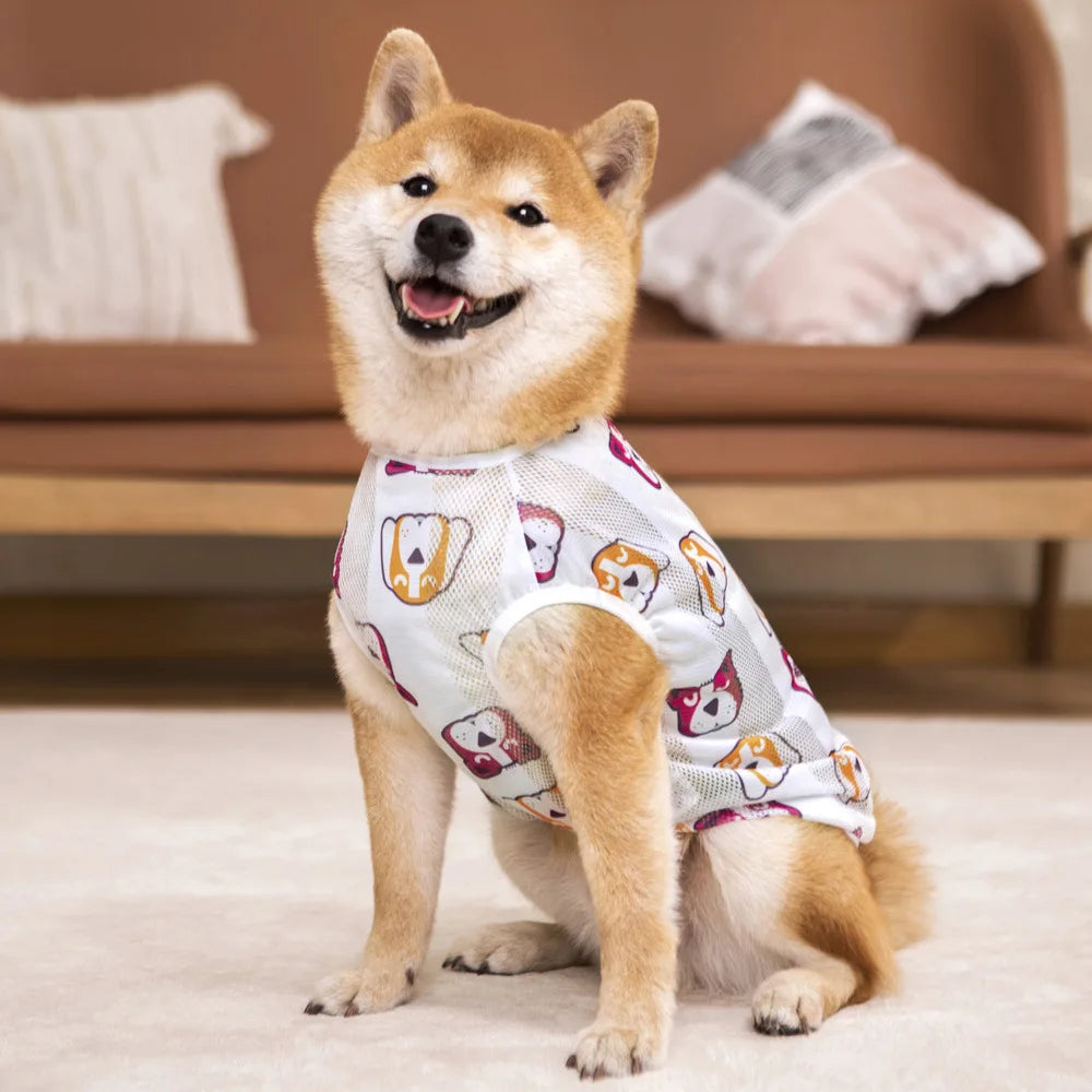 Summer Dog Clothes Tie-dye Quick Dry Dog Vest Breathable Mesh Shirts Sleeveless T Shirt for Medium Large to Extra Large Dogs