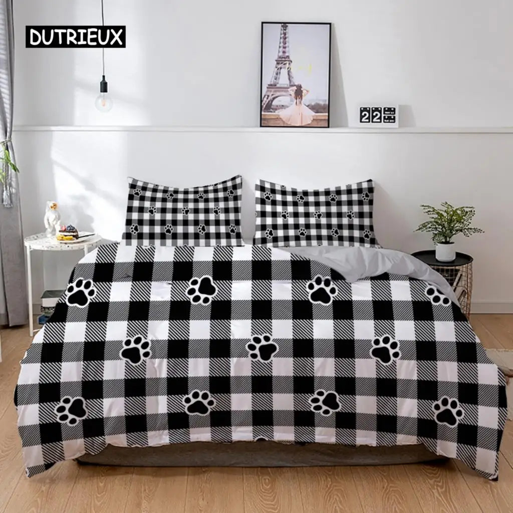 the PRINTED PET DUVET - 3D Dog Bedding Set, Cute French Bulldog Puppy Duvet Cover Sets, Cartoon Bed Cover, Pet Animals Home Textiles, Queen 2/3Pcs King Full