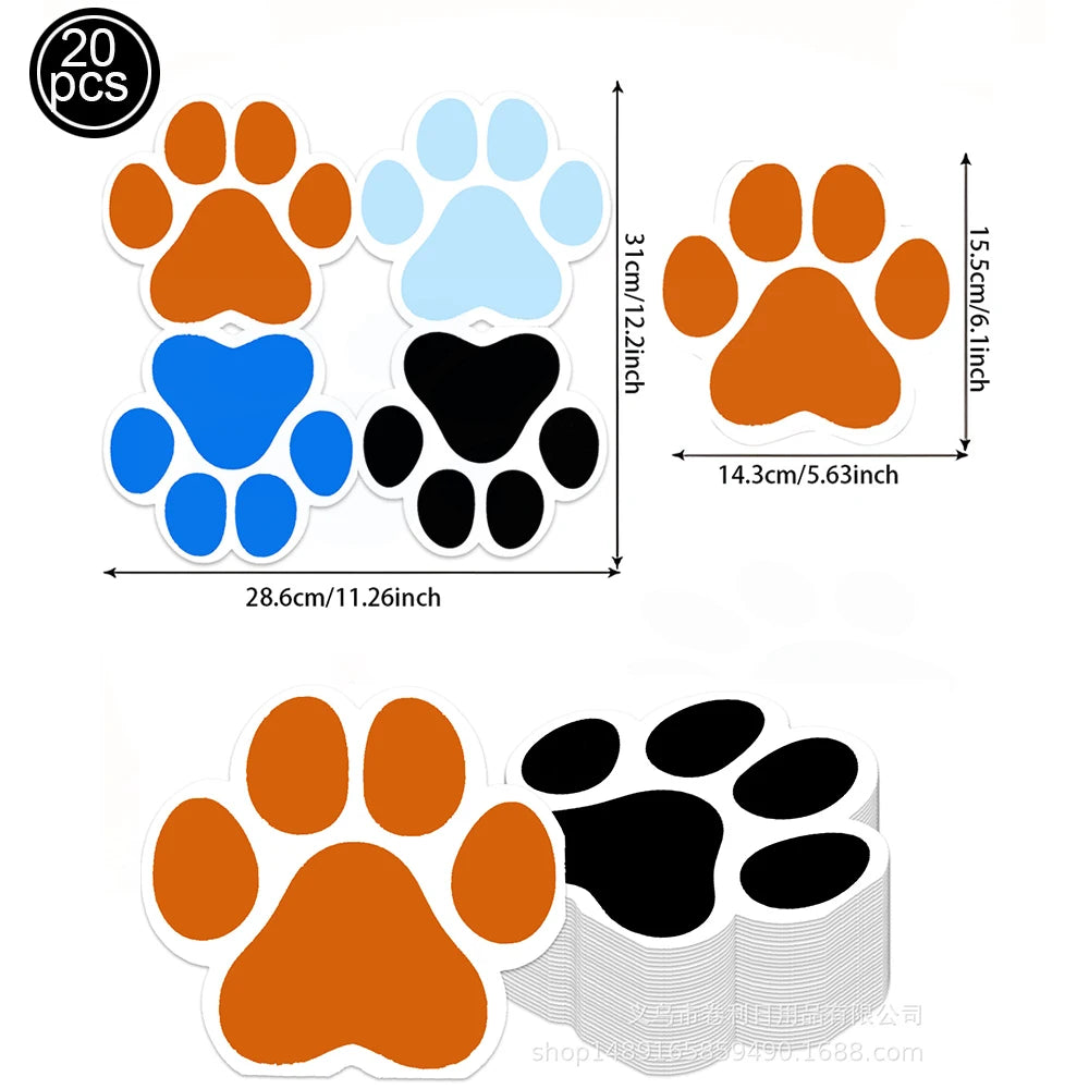 Boys Girls Birthday Disposable Tableware Party Decor Dog Paw Prints Plates Cups Napkin Baby Shower Birthday Party Supplies