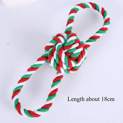 the TINSEL TUG TOY - Christmas Dog Toy, Pet Cotton Rope Knot, Interactive Dog Toys, Ball for Puppy/Chihuahua, Large Dogs Toothbrush Chew, Dog Accessories