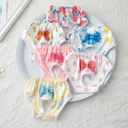 3PCs/Set Reusable Female Dog Diapers Warps Washable Dog Physiological Pants Breathable Pet Menstruation Pants for Small Dogs