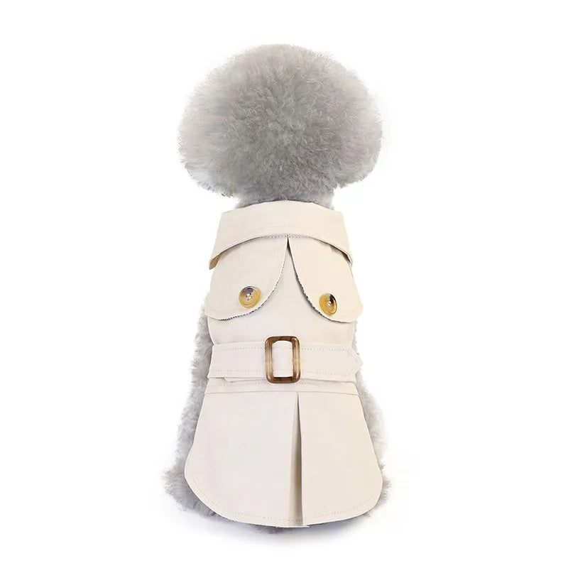Dog Coat Trench Pet Jacket Autumn Winter Dog Clothes for Small Dogs Yorkie Belt Decor Puppy Cat Costume Poodle Chihuahua Outfits
