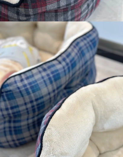 Deep Sleep Dog House High Back Warm Donut Bed for Small Medium Dogs Thick Plush Winter Bed for Teddy French Bulldog Puppies Cats