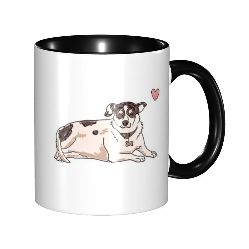 Cute Jack Russell, Sweet Simple Dog Design Mug Funny Ceramic Coffee Cups Tea Mugs Milk Cup Drinkware Gifts for Woman Man