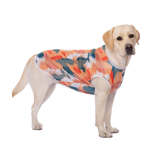 Summer Dog Clothes Tie-dye Quick Dry Dog Vest Breathable Mesh Shirts Sleeveless T Shirt for Medium Large to Extra Large Dogs