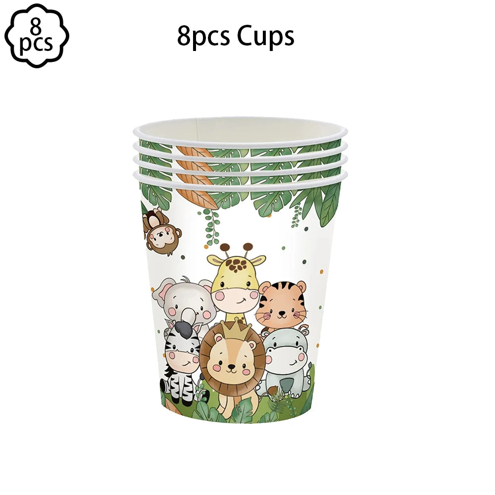 Jungle party Banner Garland Hanging swirls decor Jungle Wild One Birthday decor Safari Jungle Animals Birthday Party Decoration