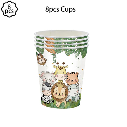 Jungle party Banner Garland Hanging swirls decor Jungle Wild One Birthday decor Safari Jungle Animals Birthday Party Decoration