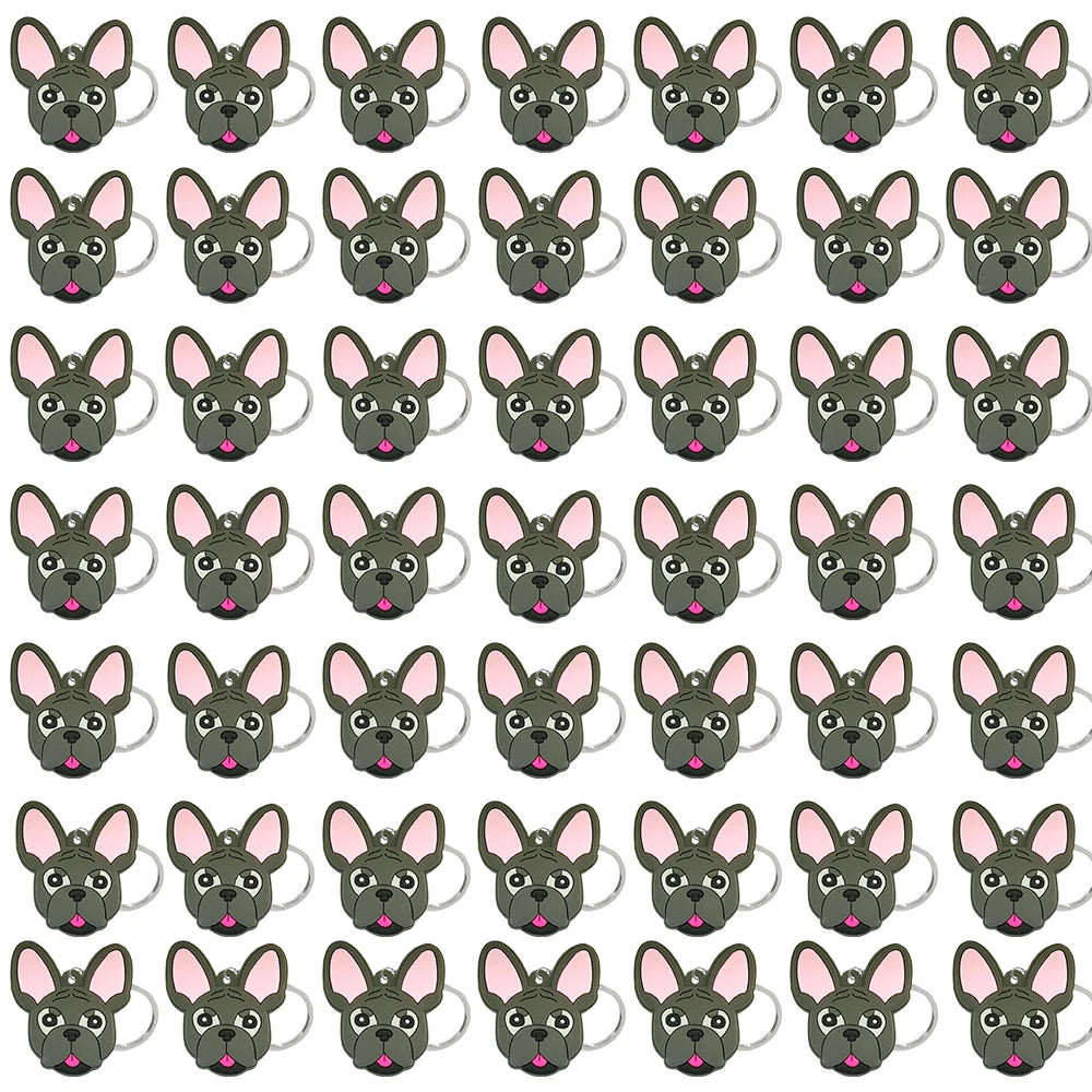 50PCS Cute Animal Keychain knife Ducks Dogs Cats Keyring for Women Men Kids Handbag Cool Car Key Accessories Friends Key Gifts