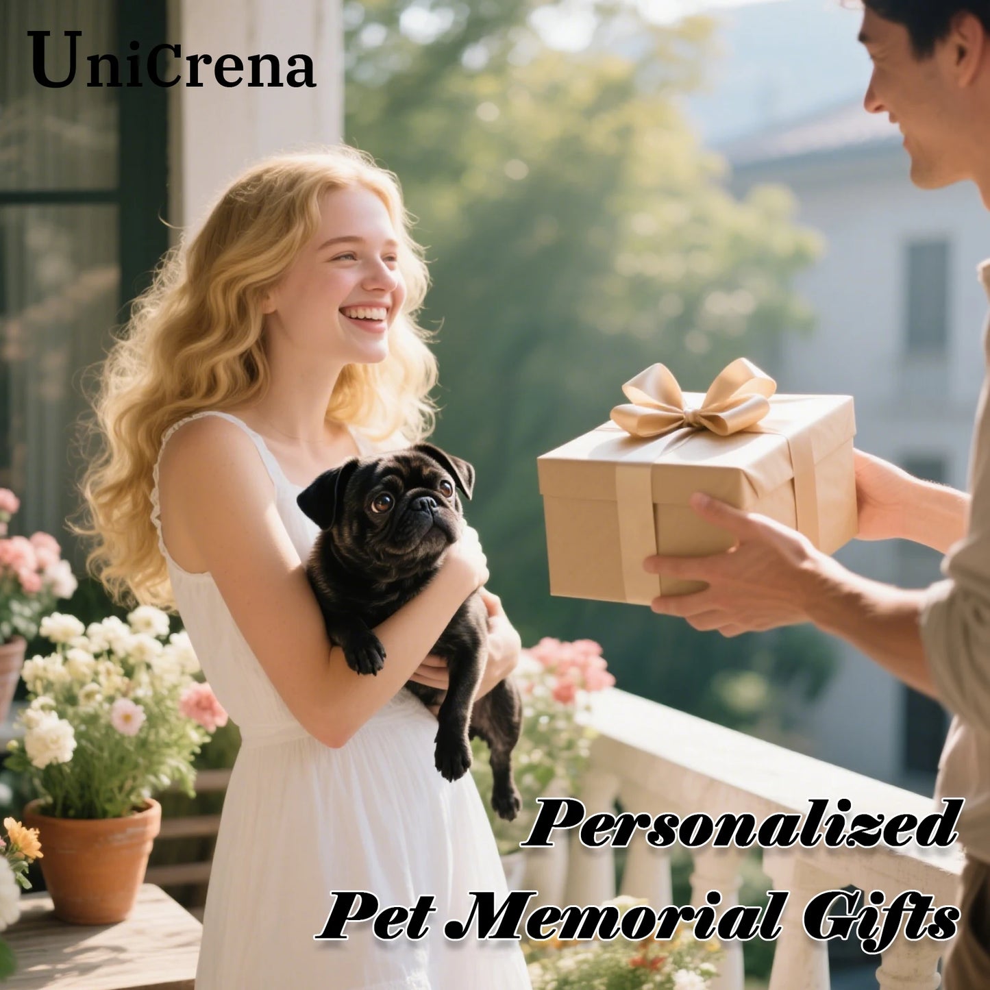 UniCrena Engraved Dog Keychain - Custom Pet Picture Keychain for Dog Cat Lovers Pet Loss Sympathy Gift Stainless Steel Heart