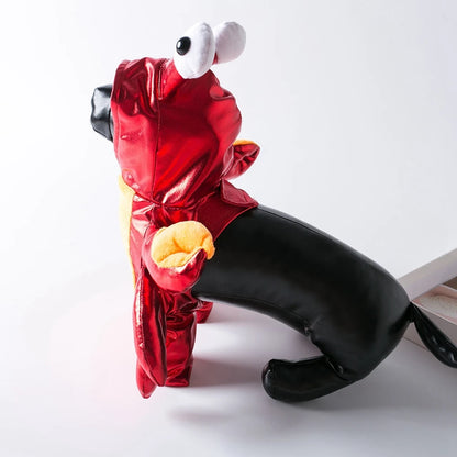 Funny Red Crab Costume Halloween Dog Clothes Cosplay Halloween Durable Unique And Exclusive Two-Legged Costume for Festival Play