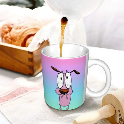 Personalized C-Courage The Cowardly Dog Coffee Mug DIY Ceramic Milk Tea Mug Cup