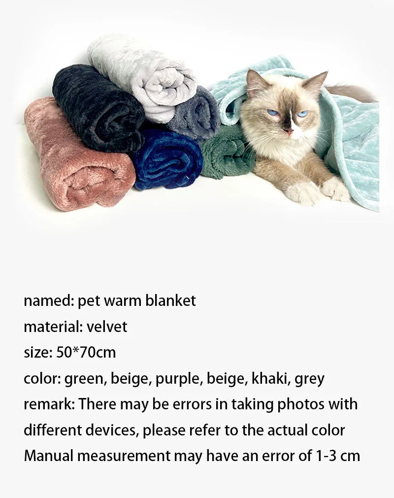 Soft Thickened Warm Dog Blanket, Washable Pet Sleeping Blanket, Cats Bed Mat Puppy Kitten Nest Pads Pet Accessories