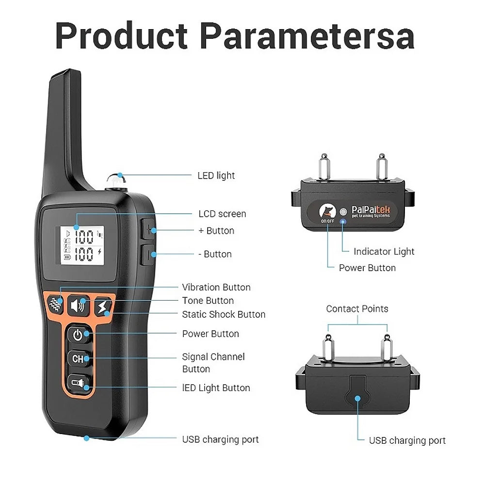 the BARK STOPPER - 2-IN-1 Remote Electronic Dog Collar, Dog Training Collar for Large/Medium/Small Dog, Shock Collar with 3 Training Modes, IPX7