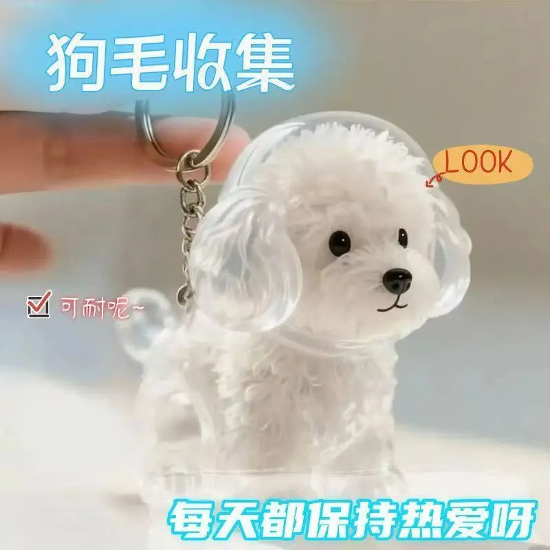 Dog Hair Storage Cute Pendant Keychain Bag Pendant Couple Car Key Chains Jewelry Souvenir Collection Gift Decoration Accessories