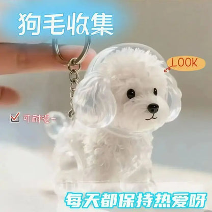Dog Hair Storage Cute Pendant Keychain Bag Pendant Couple Car Key Chains Jewelry Souvenir Collection Gift Decoration Accessories