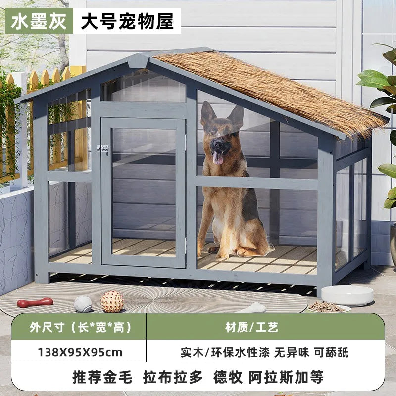 the ZEN DOGHOUSE - Doghouse Outdoor Warm and Rainproof Four-Season Universal Dog Cage, Outdoor Pet Nest Villa, Small Medium and Large Dog Sleeping