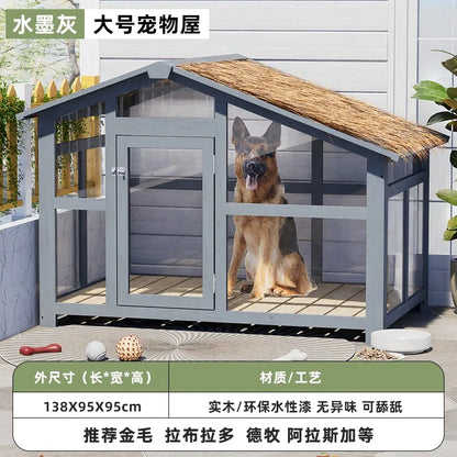 the ZEN DOGHOUSE - Doghouse Outdoor Warm and Rainproof Four-Season Universal Dog Cage, Outdoor Pet Nest Villa, Small Medium and Large Dog Sleeping