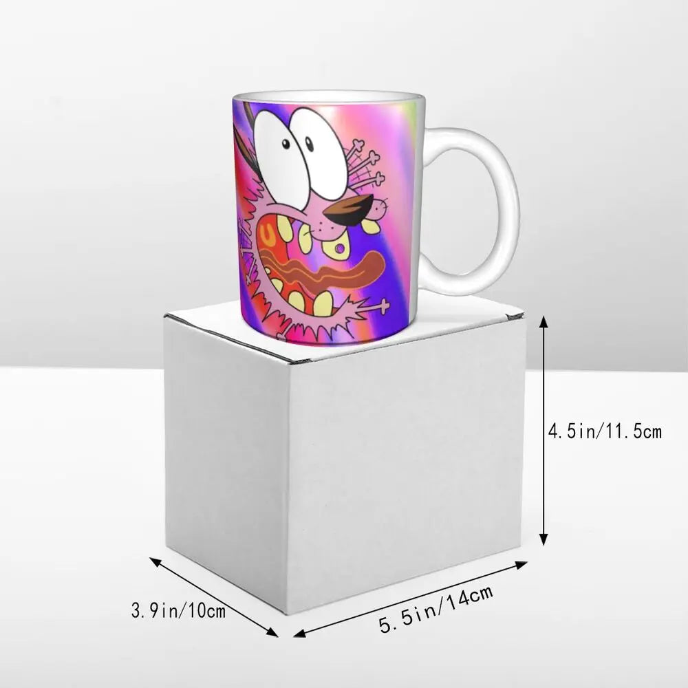 Personalized C-Courage The Cowardly Dog Coffee Mug DIY Ceramic Milk Tea Mug Cup