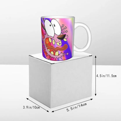 Personalized C-Courage The Cowardly Dog Coffee Mug DIY Ceramic Milk Tea Mug Cup