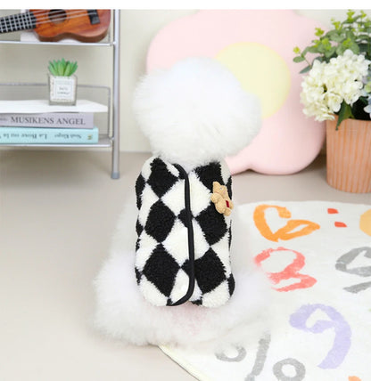 Dog Clothes  Plaid Fleece Pet Jacket for Small Dogs Winter Warm Puppy Coat Chihuahua Yorkshire Bichon Vest Costume Pet Supplies