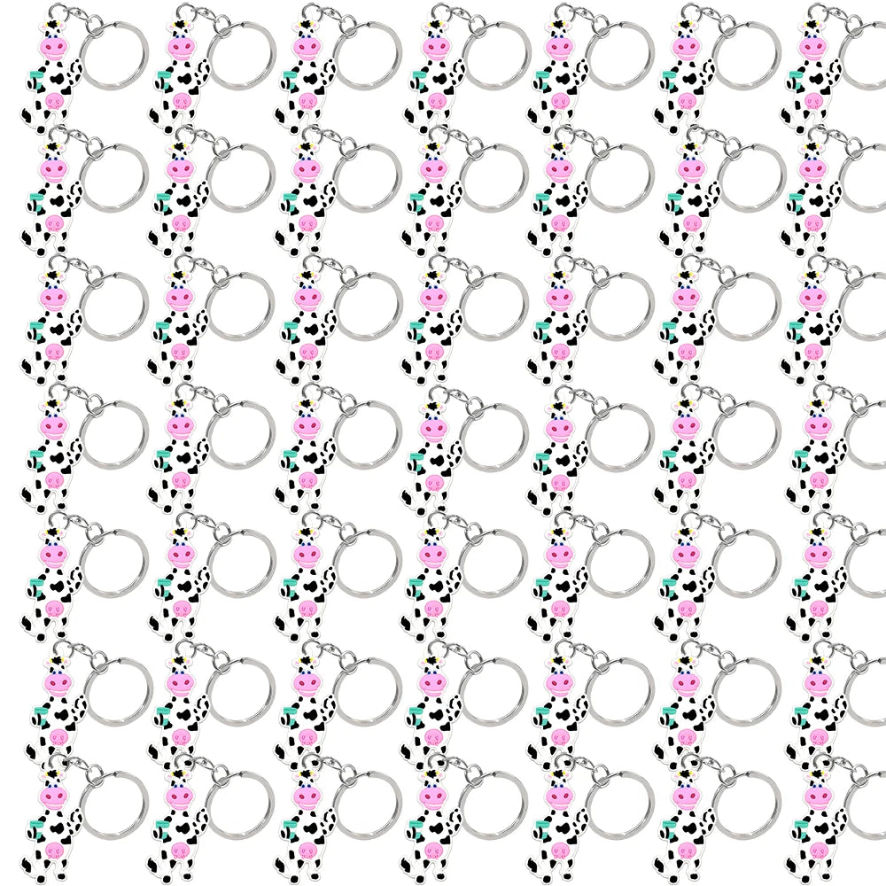 50PCS Cute Animal Keychain knife Ducks Dogs Cats Keyring for Women Men Kids Handbag Cool Car Key Accessories Friends Key Gifts