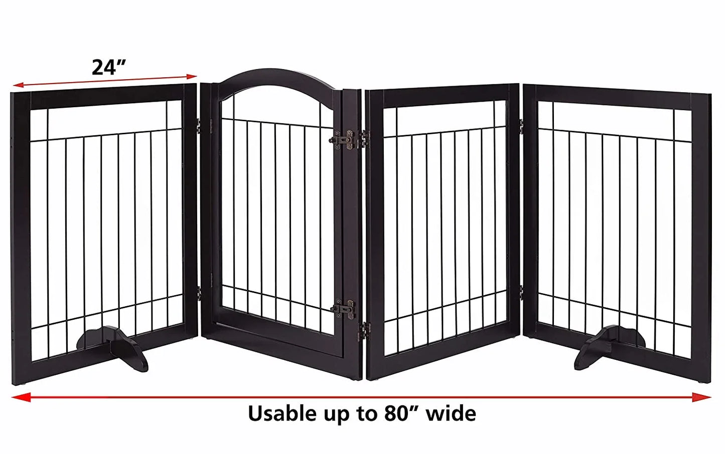 the BARRIER FENCE - Wood Pet Fence, Indoor Stainless Steel Dog Cage, Dog Fence - Large Outdoor With 4 Panels
