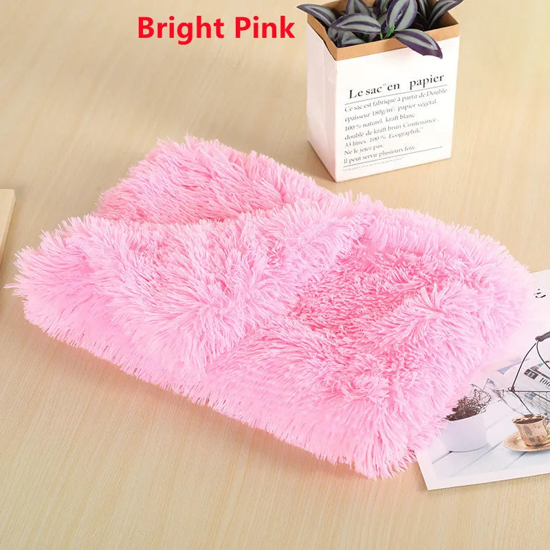 Fluffy Mat Long Plush Pet Blanket Cat Sleeping Mats Puppy Winter Warm Thin Kennel Cushion Soft Covers for Large Dogs Mattress