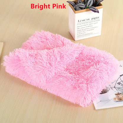 Fluffy Mat Long Plush Pet Blanket Cat Sleeping Mats Puppy Winter Warm Thin Kennel Cushion Soft Covers for Large Dogs Mattress